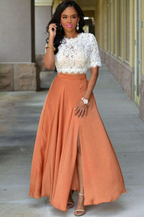 SEXY SOLID COLOUR MAXI SKIRT