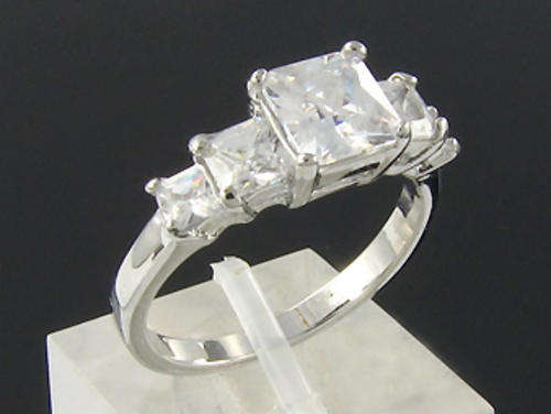 Simulated Diamond 18K White Gold Plated Ring