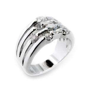 Simulated Diamond 18K White Gold Plated Ring - NO COMBINED POSTAGE