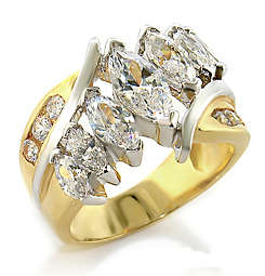 Simulated Diamond 18K Yellow Gold Plated Ring