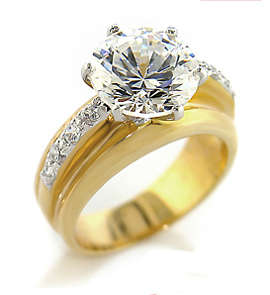 Simulated Diamond 18K Yellow Gold Plated Ring