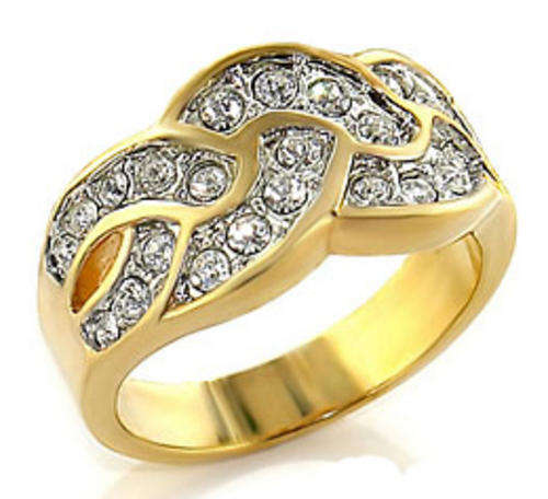 Simulated Diamond 18K Yellow Gold Plated Ring