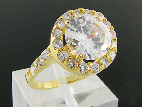 Simulated Diamond 18K Yellow Gold Plated Ring
