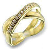 Simulated Diamond 18K Yellow Gold Plated Ring
