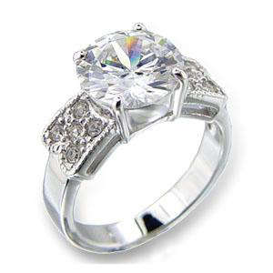 Simulated Diamond 18K White Gold Plated Ring