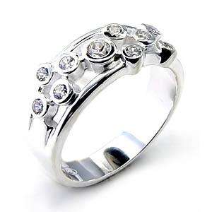 Simulated Diamond 18K White Gold Plated Ring - NO COMBINED POSTAGE
