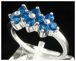 Simulated Sapphire 18K White Gold Plated Ring - NO COMBINED POSTAGE