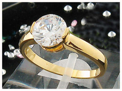 Simulated Diamond 18K Yellow Gold Plated Ring - NO COMBINED POSTAGE