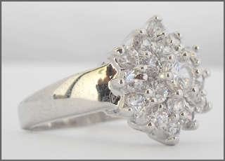 Simulated Diamond 18K White Gold Plated Ring - NO COMBINED POSTAGE
