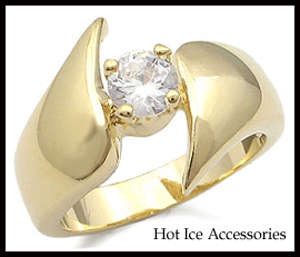 Simulated Diamond 18K Yellow Gold Plated Ring - NO COMBINED POSTAGE