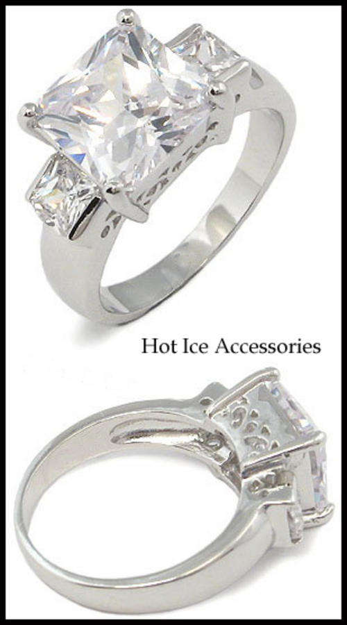 Simulated Diamond 18K White Gold Plated Ring