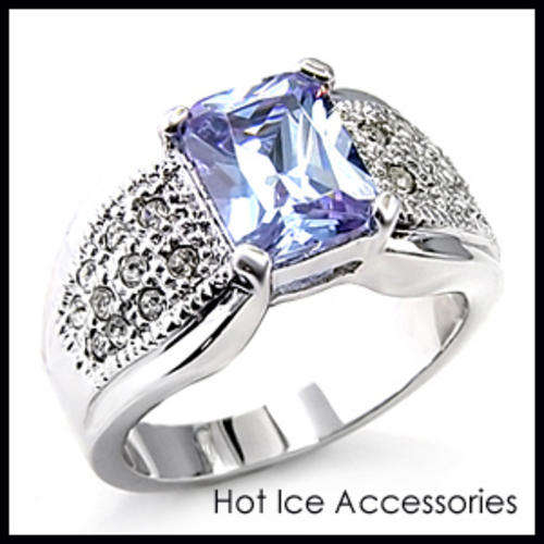 Simulated Light Amethyst 18K White Gold Plated Ring - NO COMBINED POSTAGE