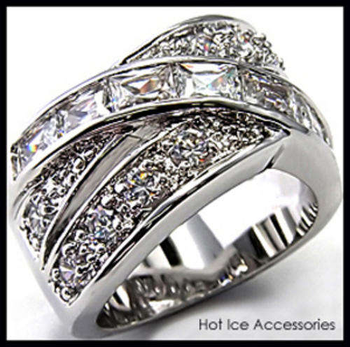 Simulated Diamond 18K White Gold Plated Ring - NO COMBINED POSTAGE