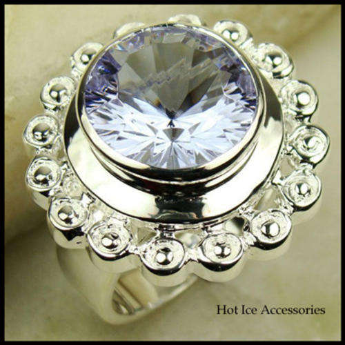 STERLING SILVER LIGHT AMETHYST CZ RING