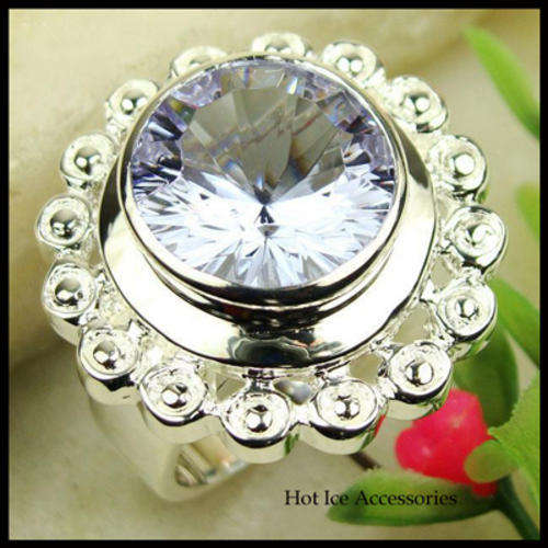 **INTERNATIONAL SHIPPING** STERLING SILVER SIMULATED MYSTIC TOPAZ RING