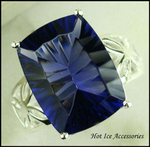 **INTERNATIONAL SHIPPING** STERLING SILVER SIMULATED AMETHYST RING