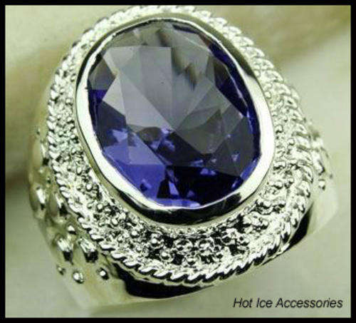**INTERNATIONAL POSTAGE** FULLY HALLMARKED 925 STERLING SILVER SIMULATED AMETHYST RING