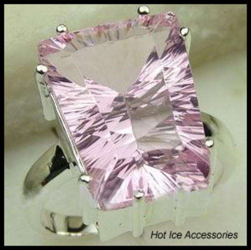 **INTERNATIONAL SHIPPING** STERLING SILVER HALLMARKED SIMULATED PINK TOPAZ RING