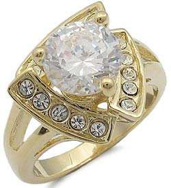**INTERNATIONAL SHIPPING** 18K YELLOW GOLD PLATED SIMULATED DIAMOND RING*NO COMBINED SHIPPING