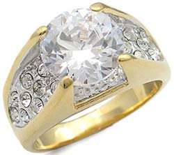 **INTERNATIONAL SHIPPING** 18K YELLOW GOLD PLATED SIMULATED DIAMOND RING*NO COMBINED SHIPPING