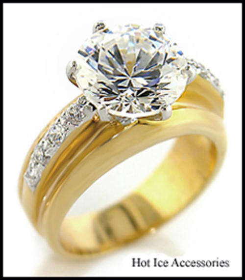 **INTERNATIONAL SHIPPING** 18K YELLOW GOLD PLATED SIMULATED DIAMOND RING*NO COMBINED SHIPPING