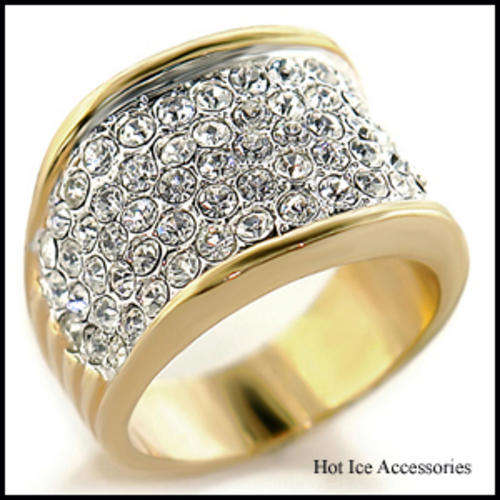 **INTERNATIONAL SHIPPING** 18K YELLOW GOLD PLATED SIMULATED DIAMOND RING*NO COMBINED SHIPPING