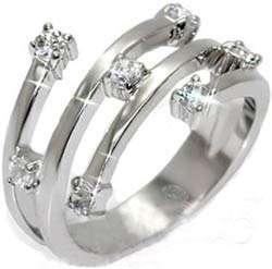 **INTERNATIONAL POSTAGE** 18K WHITE GOLD PLATED SIMULATED DIAMOND RING