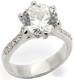 **INTERNATIONAL POSTAGE** 18K WHITE GOLD PLATED SIMULATED DIAMOND RING
