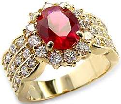 **INTERNATIONAL SHIPPING** 18K GOLD PLATED SIMULATED RUBY RING*NO COMBINED SHIPPING
