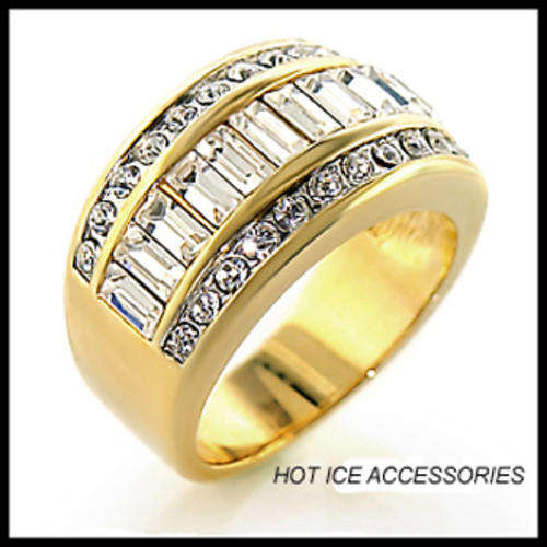 **INTERNATIONAL SHIPPING** 18K YELLOW GOLD PLATED SIMULATED DIAMOND RING*NO COMBINED SHIPPING