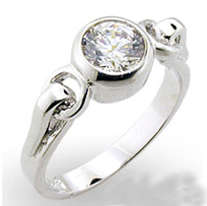 **INTERNATIONAL POSTAGE** 18K WHITE GOLD PLATED SIMULATED DIAMOND RING