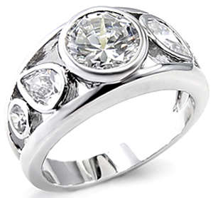 **INTERNATIONAL POSTAGE** 18K WHITE GOLD PLATED SIMULATED DIAMOND RING