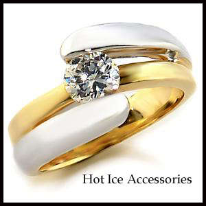 **INTERNATIONAL SHIPPING** 18K YELLOW GOLD PLATED SIMULATED DIAMOND RING*NO COMBINED SHIPPING