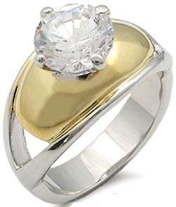 **INTERNATIONAL SHIPPING** 18K YELLOW GOLD PLATED SIMULATED DIAMOND RING*NO COMBINED SHIPPING