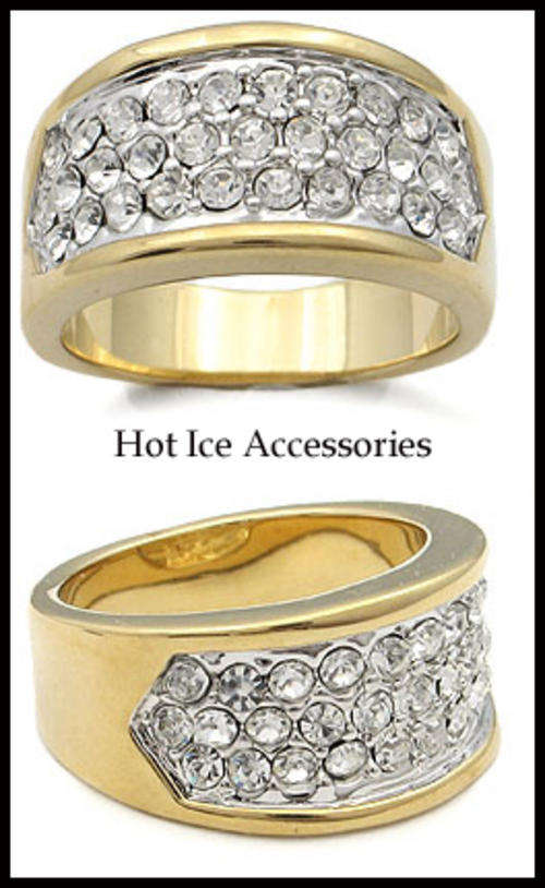 **INTERNATIONAL SHIPPING** 18K YELLOW GOLD PLATED SIMULATED DIAMOND RING*NO COMBINED SHIPPING