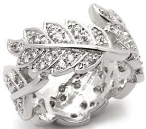 **INTERNATIONAL POSTAGE** 18K WHITE GOLD PLATED SIMULATED DIAMOND RING