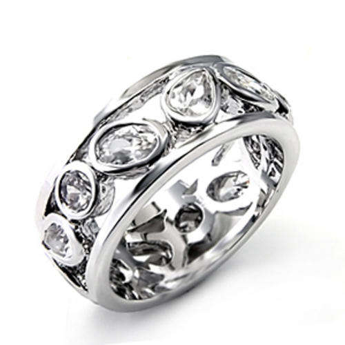 **INTERNATIONAL POSTAGE** 18K WHITE GOLD PLATED SIMULATED DIAMOND RING