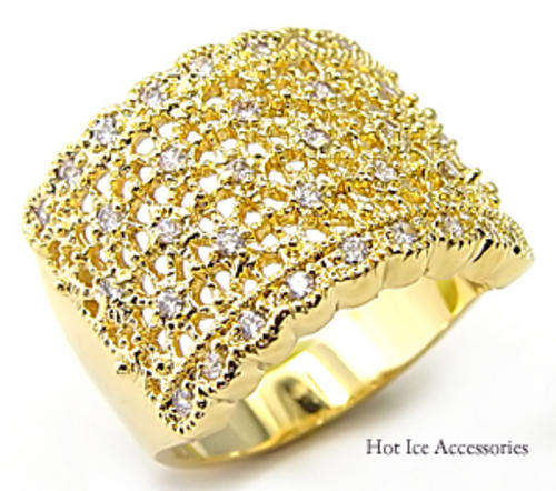 **INTERNATIONAL SHIPPING** 18K YELLOW GOLD PLATED SIMULATED DIAMOND RING*NO COMBINED SHIPPING