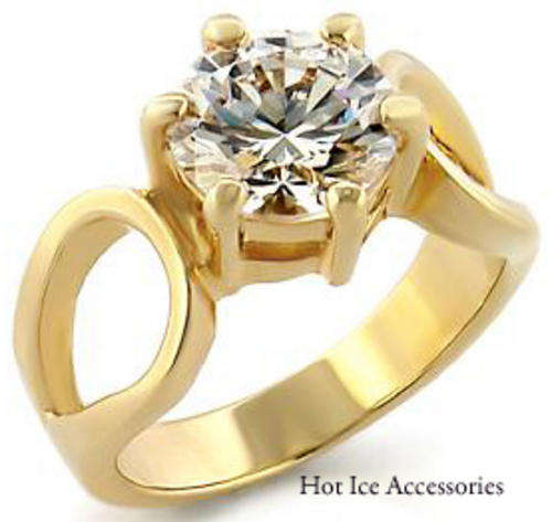 **INTERNATIONAL SHIPPING** 18K YELLOW GOLD PLATED SIMULATED DIAMOND RING*NO COMBINED SHIPPING