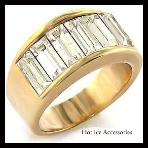 **INTERNATIONAL SHIPPING** 18K YELLOW GOLD PLATED SIMULATED DIAMOND RING*NO COMBINED SHIPPING
