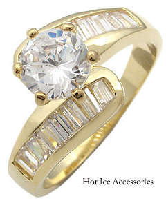 **INTERNATIONAL SHIPPING** 18K YELLOW GOLD PLATED SIMULATED DIAMOND RING*NO COMBINED SHIPPING