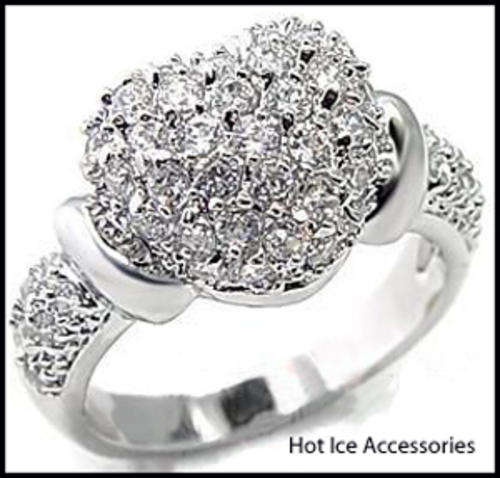 **INTERNATIONAL POSTAGE** 18K WHITE GOLD PLATED SIMULATED DIAMOND RING