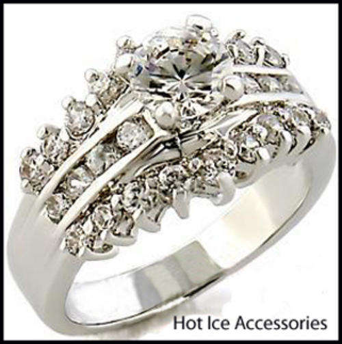 **INTERNATIONAL POSTAGE** 18K WHITE GOLD PLATED SIMULATED DIAMOND RING