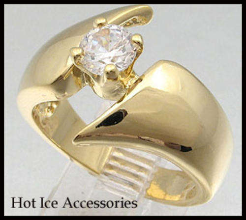 **INTERNATIONAL SHIPPING** 18K YELLOW GOLD PLATED SIMULATED DIAMOND RING*NO COMBINED SHIPPING