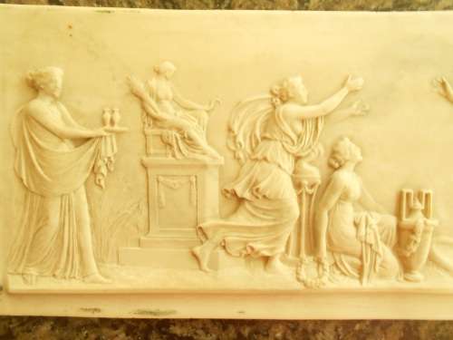 FRAMED Antique style plaque `Haides abducting Persephone`