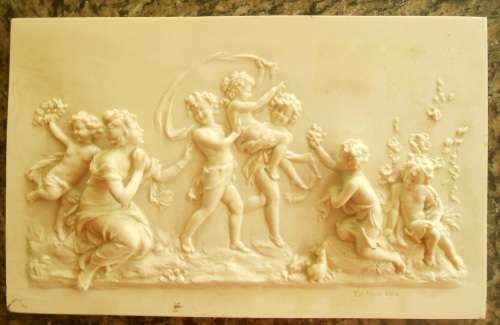 Antique style plaque "Children Playing"