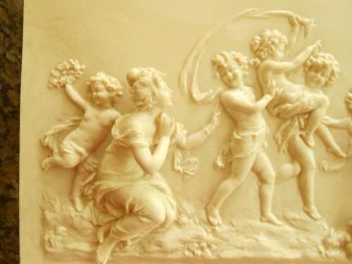 Antique style plaque "Children Playing"