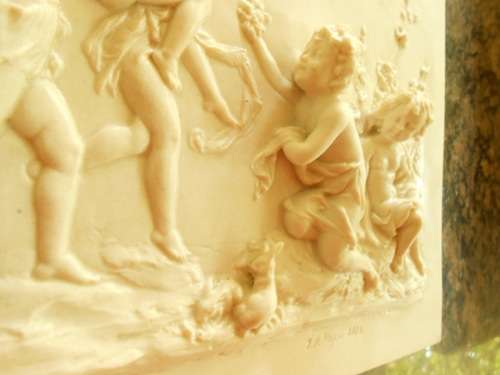 Antique style plaque "Children Playing"