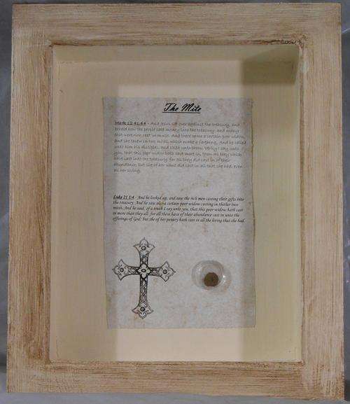 FRAMED ancient Jewish coin, "Widow Mite" bronze prutah over 2000 years old