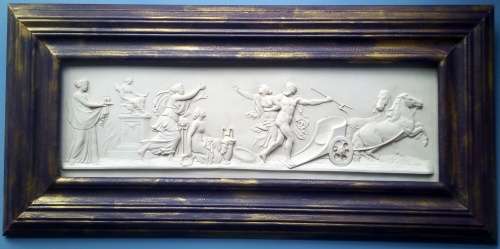 FRAMED Antique style plaque `Haides abducting Persephone`